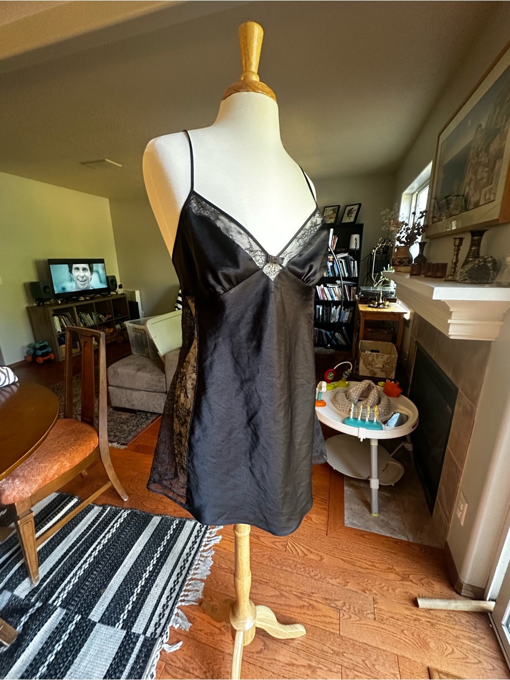Black Satin Lace Chemise Nightdress - Victoria’s Secret